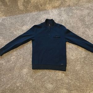 Ted Baker blue quarter zip - size 4 - fits like a medium, no stains, little wear